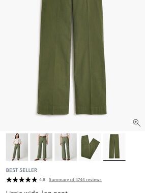 J. Crew Factory Wide-Leg Pants in Olive NWT